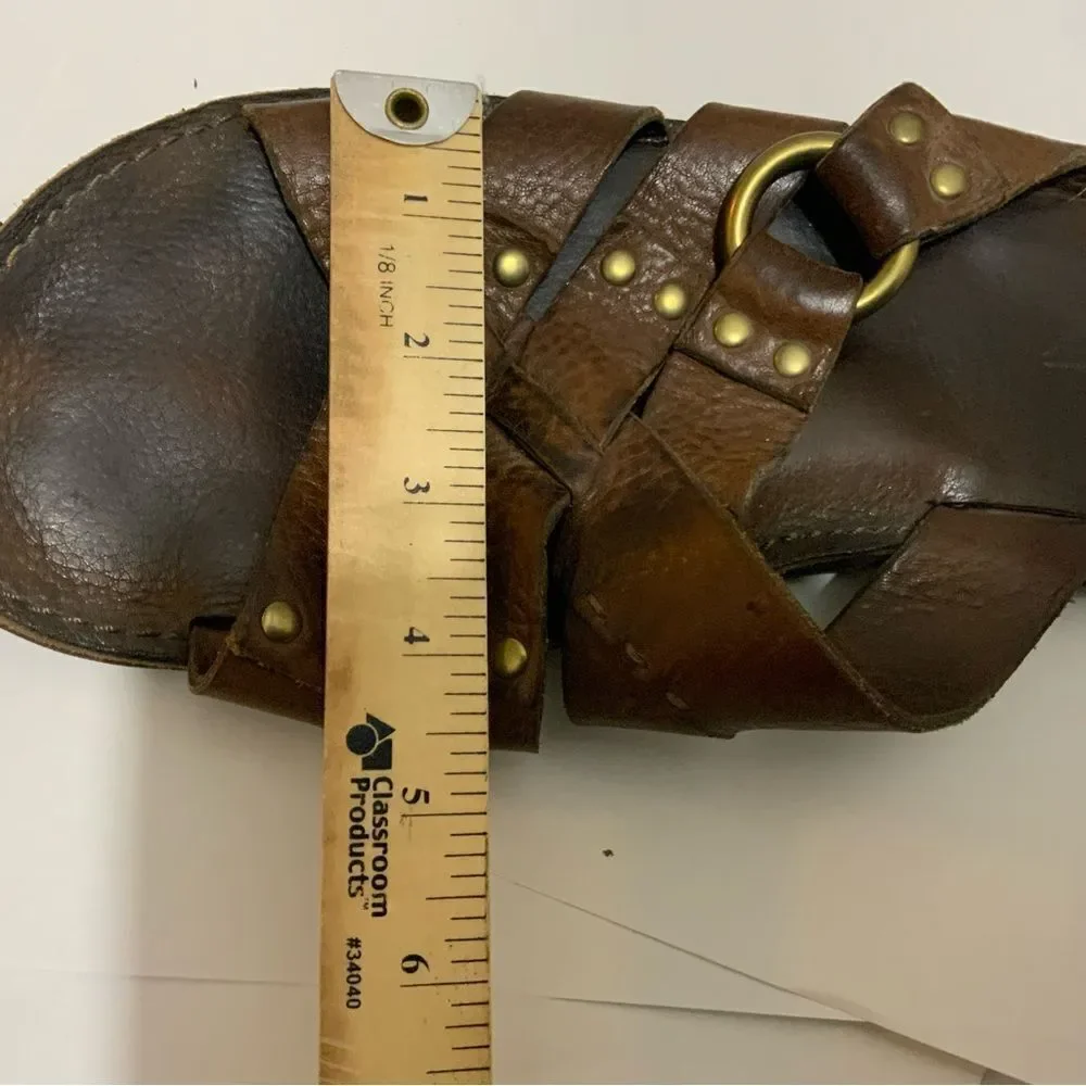 Frye Men Leather LudLow Slide Sandals Size 10 (11.25”)